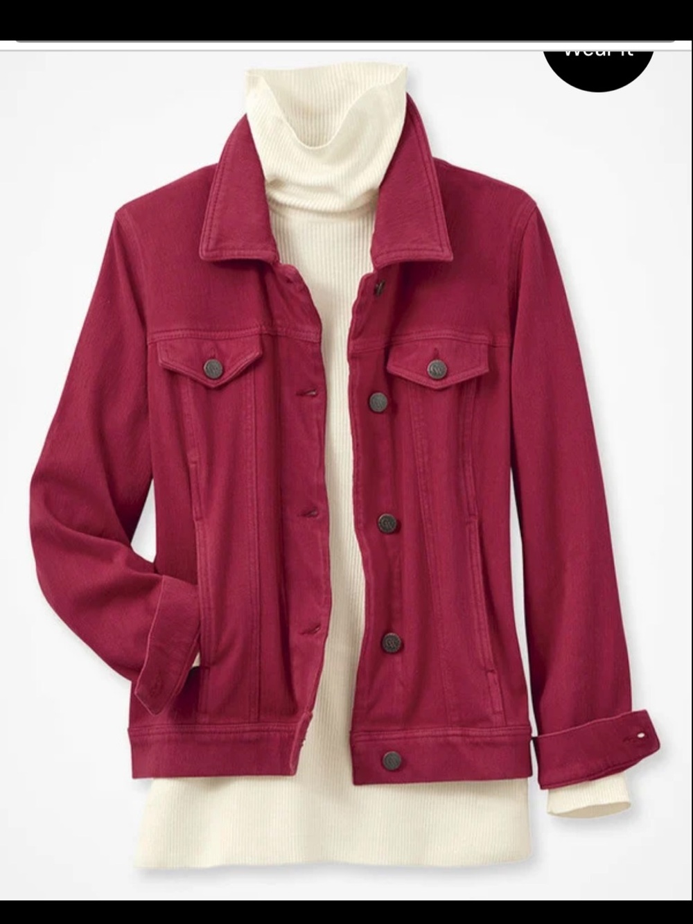 COLDWATER CREEK knit denim Jacket M